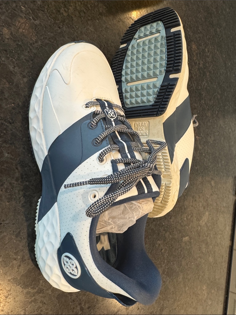 G/FORE Womens White and Navy Performance Golf Shoes